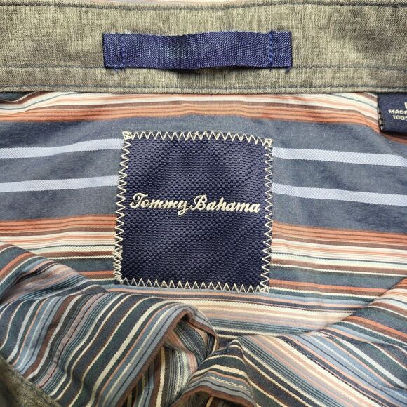 Tommy Bahama Striped Shirt Mens L Long Sleeve Button Up - Picture 4 of 8